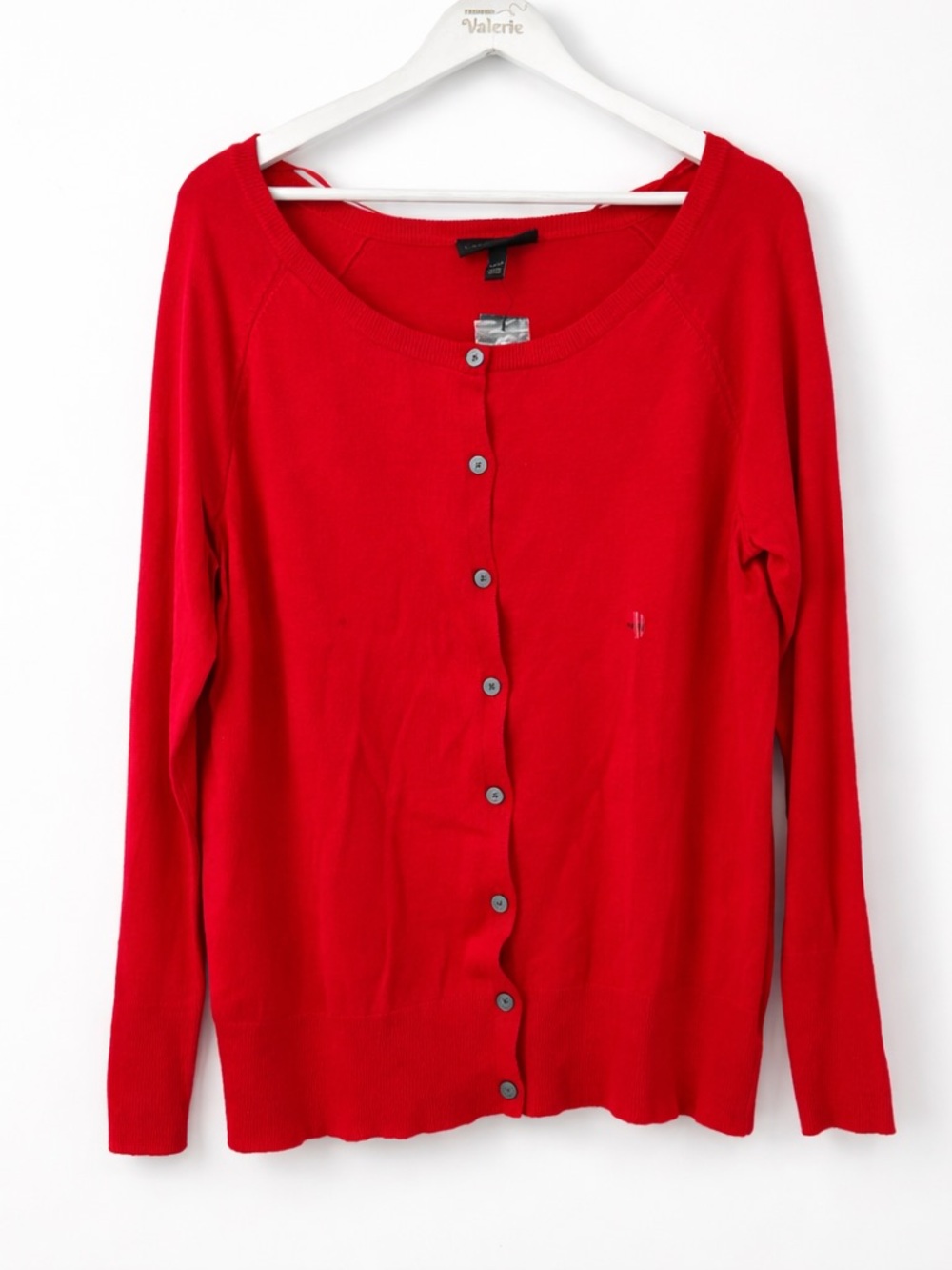 Lane Bryant Bright Red Cardigan Sweater Button Front Size 14/16 Business Plus
